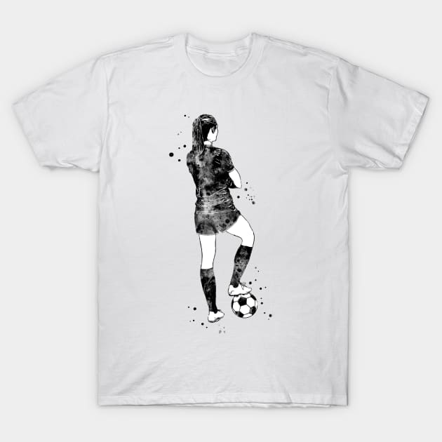 Female Soccer Player T-Shirt by RosaliArt